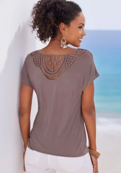 Strandmode|Shirts|Vivance Kurzarmshirt taupe
