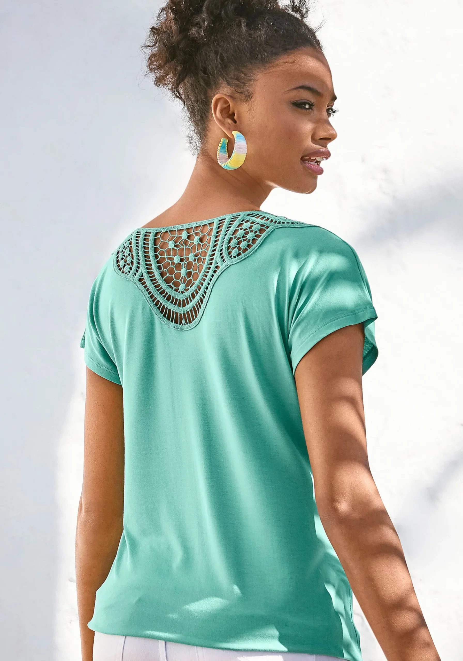 Shirts|Vivance Kurzarmshirt mint,creme
