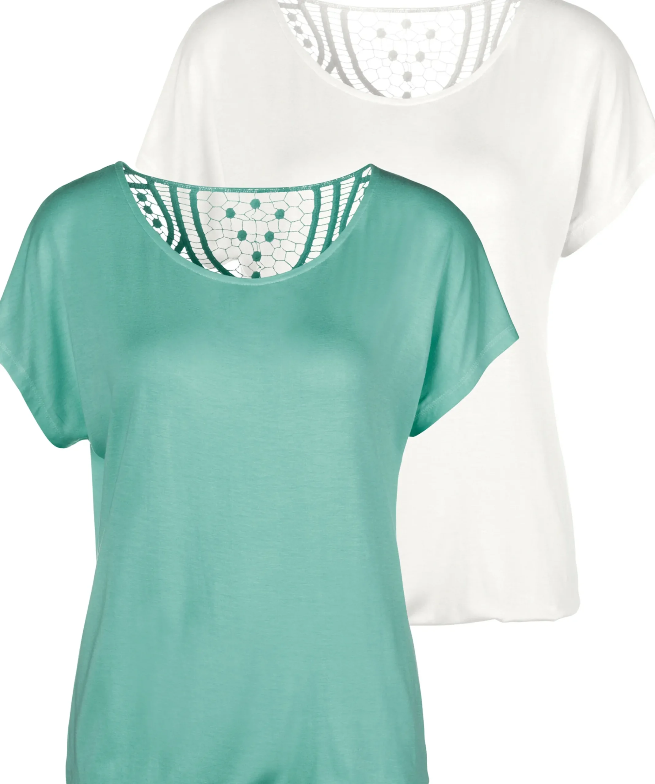 Shirts|Vivance Kurzarmshirt mint,creme