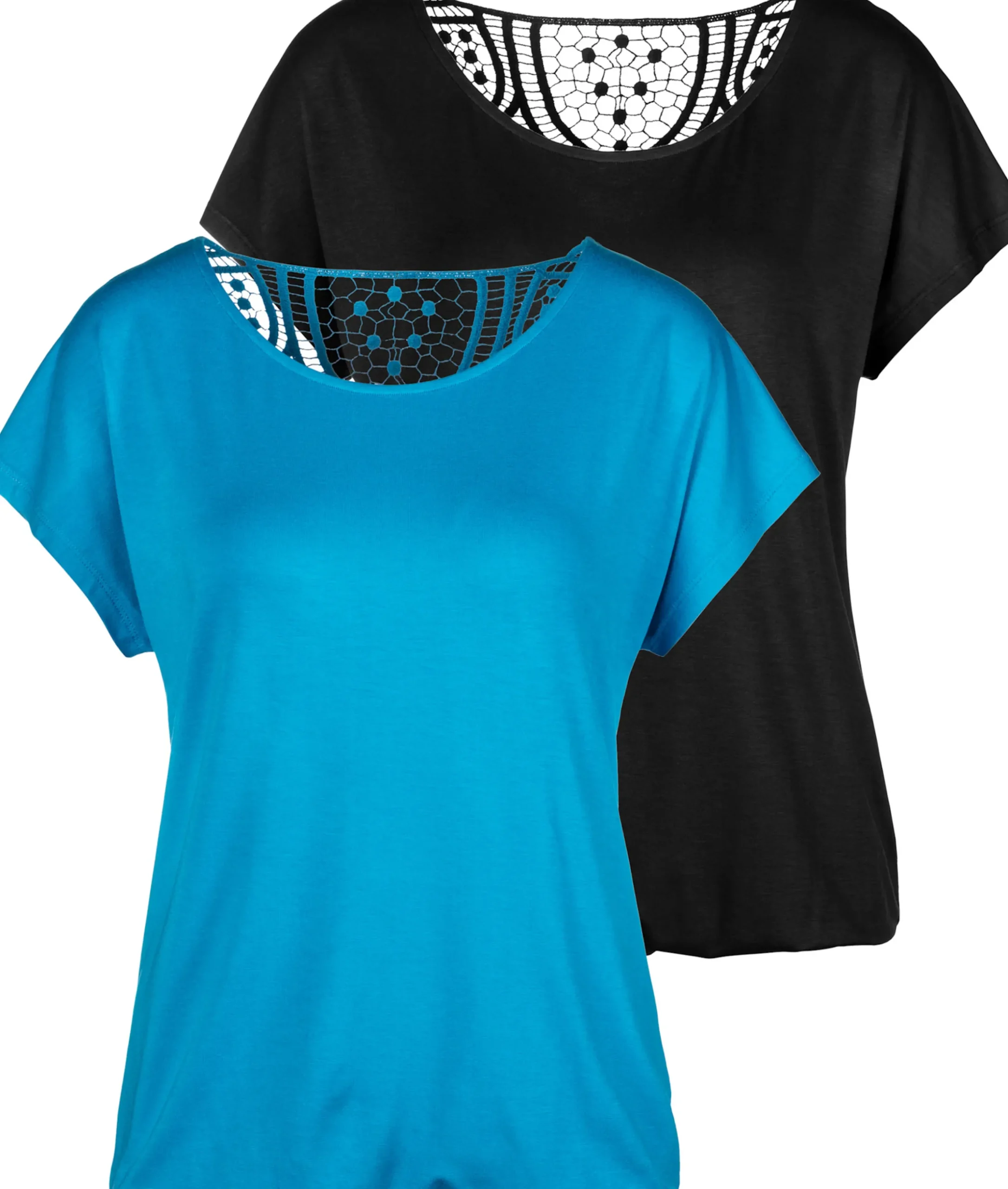 Shirts|Vivance Kurzarmshirt türkis,schwarz