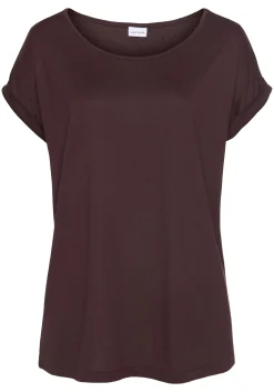 Shirts|LASCANA Kurzarmshirt aubergine/burgunder