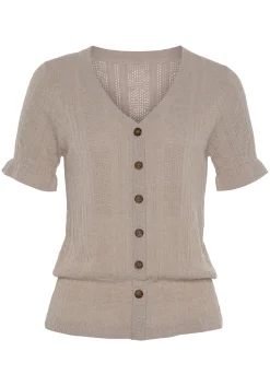Strandmode|Vivance Kurzarmshirt sand