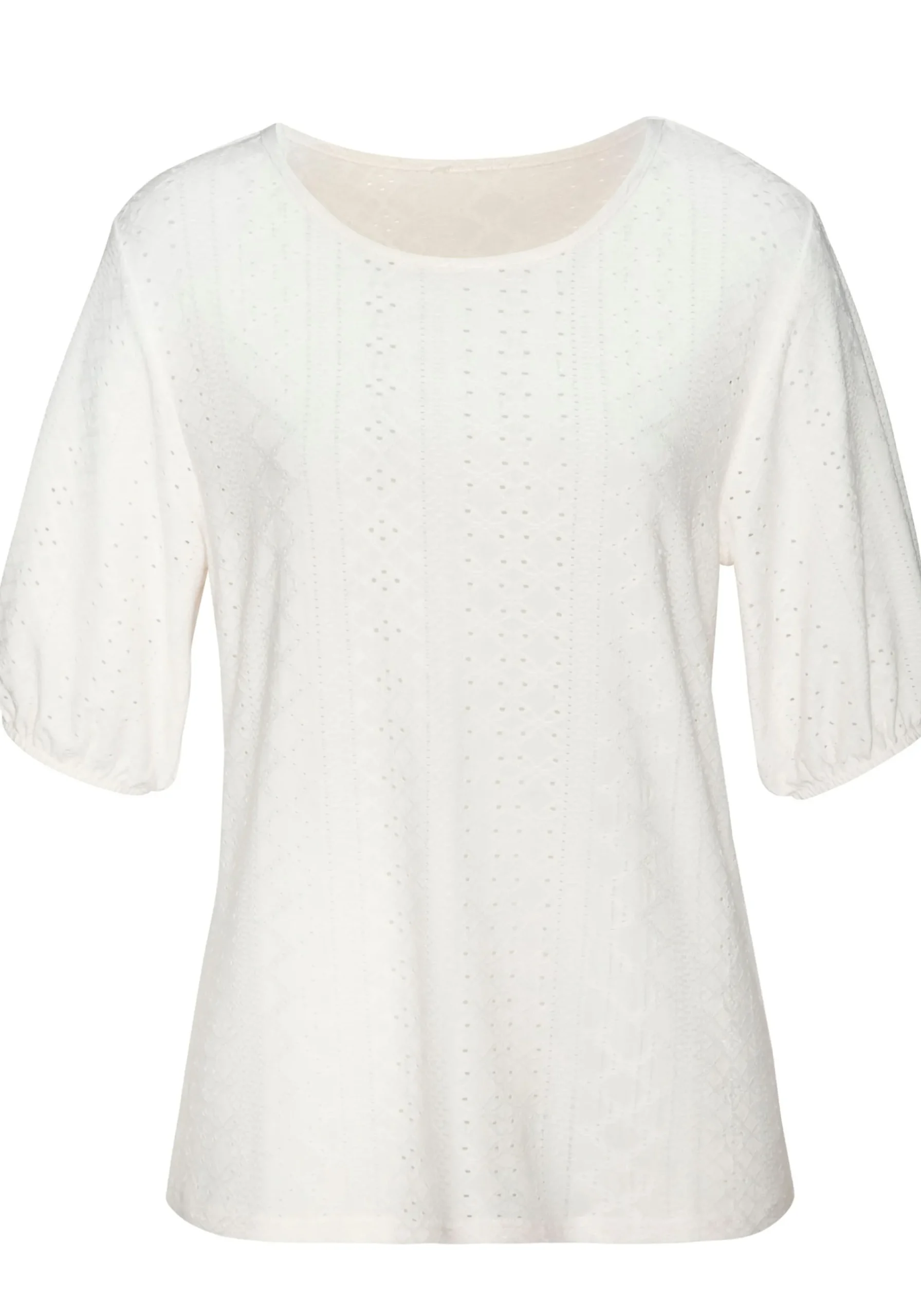 Strandmode|Vivance Kurzarmshirt creme,schwarz