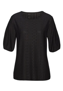 Strandmode|Vivance Kurzarmshirt creme,schwarz