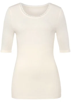 Strandmode|Shirts|LASCANA Kurzarmshirt creme
