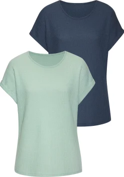 Strandmode|Vivance Kurzarmshirt mint,blau