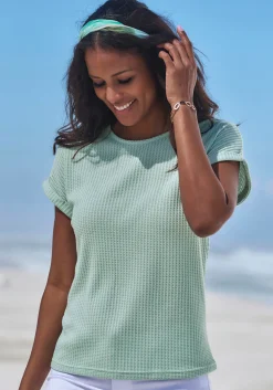 Strandmode|Vivance Kurzarmshirt mint,blau