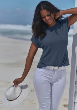 Strandmode|Vivance Kurzarmshirt mint,blau