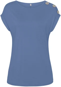 Strandmode|Shirts|Buffalo Kurzarmshirt rauchblau