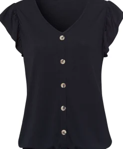 Strandmode|LASCANA Kurzarmshirt taupe,schwarz