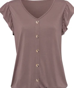 Strandmode|LASCANA Kurzarmshirt taupe,schwarz
