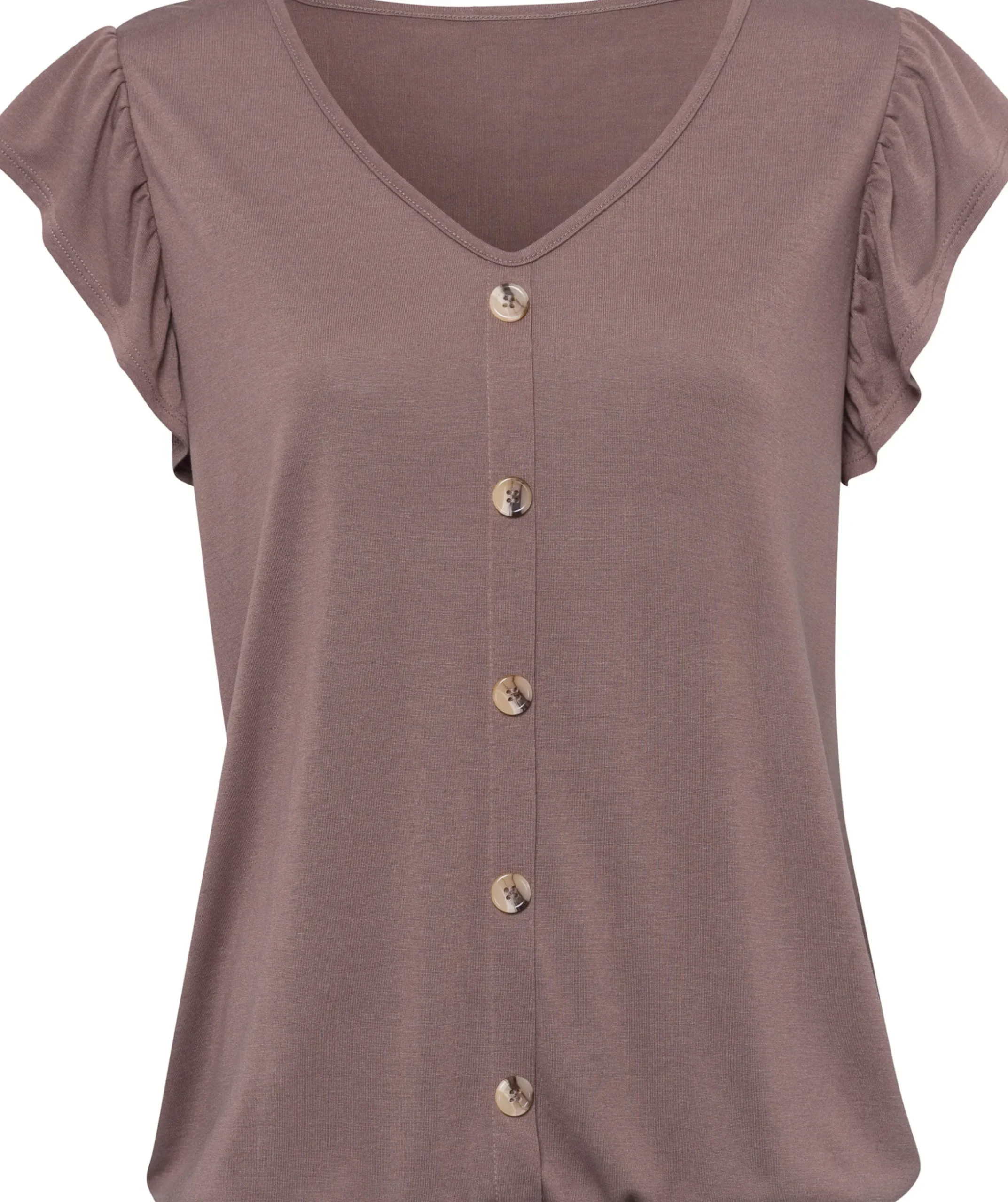 Strandmode|LASCANA Kurzarmshirt taupe,schwarz