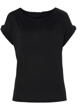 Strandmode|Shirts|LASCANA Kurzarmshirt schwarz