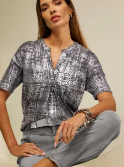 Shirts|heine Kurzarmshirt steingrau