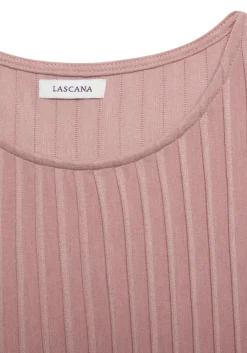 Strandmode|LASCANA Kurzarmshirt mauve