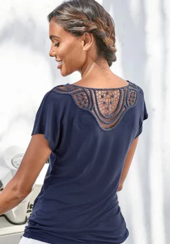 Strandmode|Vivance Kurzarmshirt navy