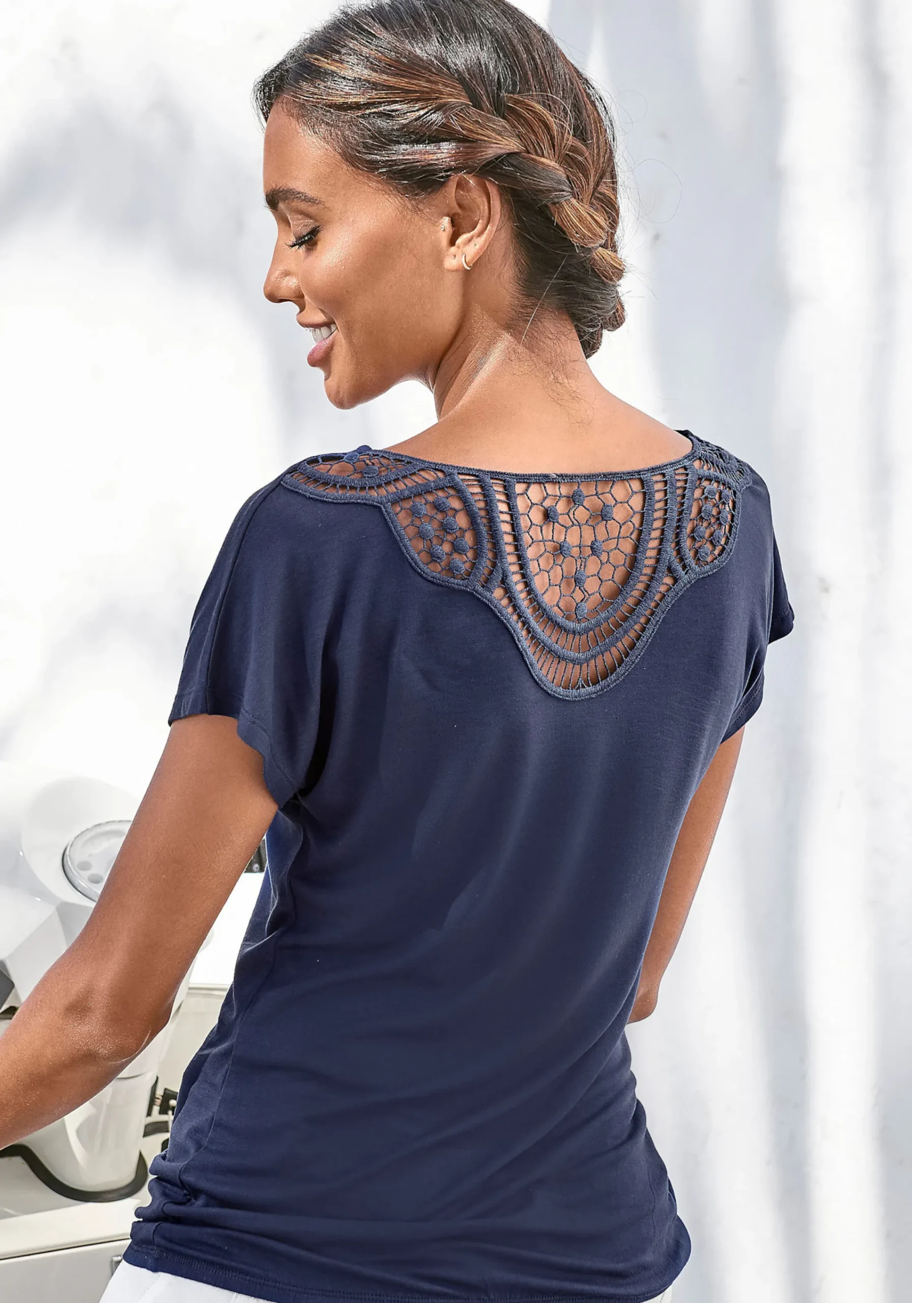 Strandmode|Vivance Kurzarmshirt navy