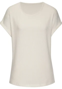 Strandmode|Vivance Kurzarmshirt schwarz,creme