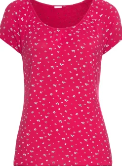 Strandmode|Shirts|LASCANA Kurzarmshirt pink,navy