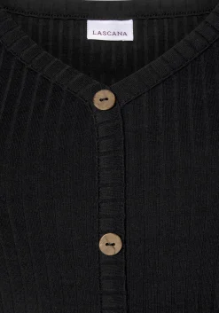 Strandmode|Shirts|LASCANA Kurzarmshirt schwarz