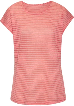 Strandmode|Vivance Kurzarmshirt apricot,navy
