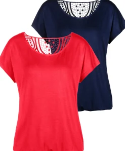 Shirts|Vivance Kurzarmshirt rot,navy