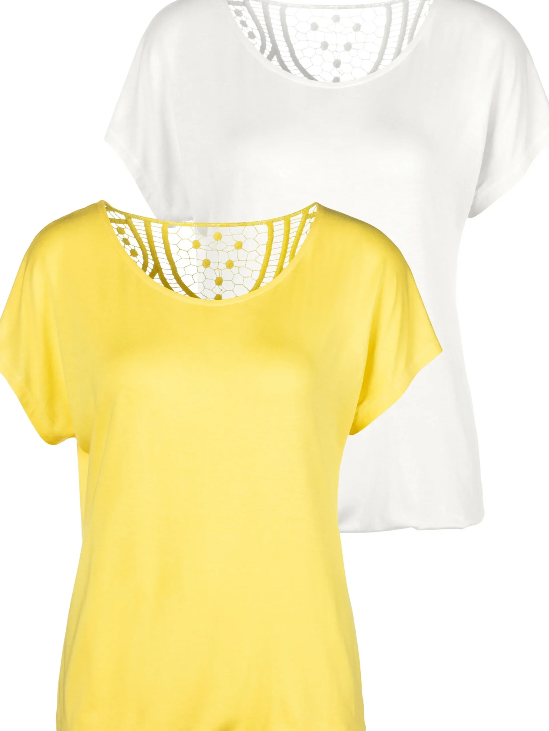 Shirts|Vivance Kurzarmshirt gelb,creme