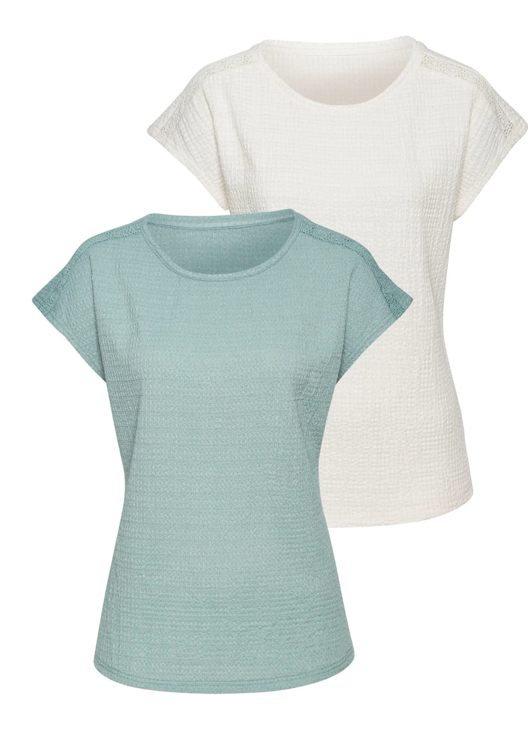 Shirts|Vivance Kurzarmshirt mint,creme