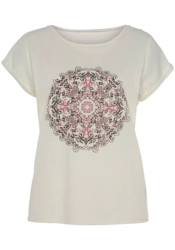 Strandmode|Vivance Kurzarmshirt creme