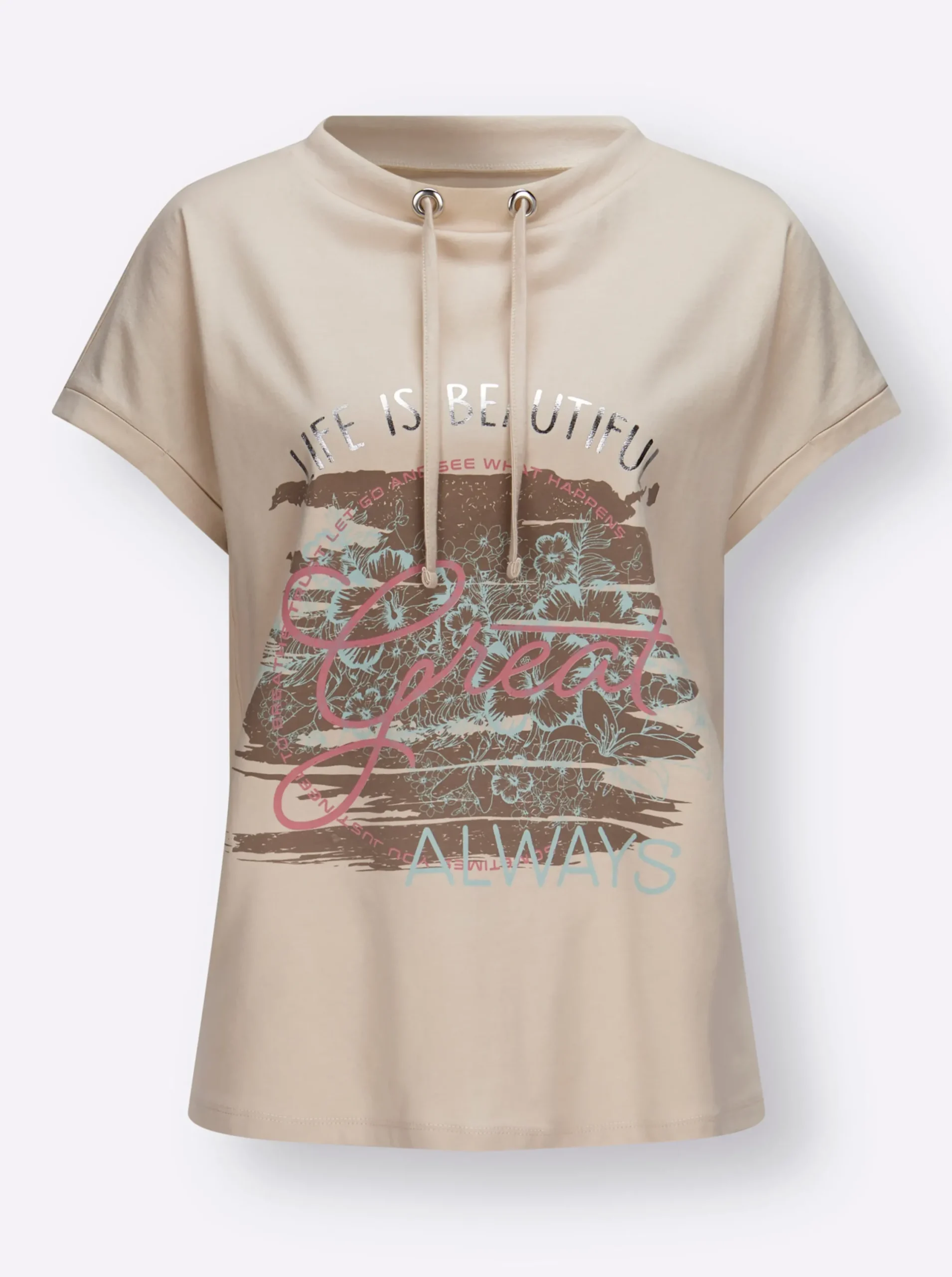 Shirts| Kurzarmshirt sand-bedruckt