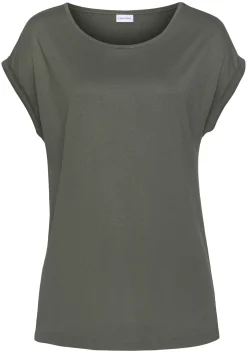Strandmode|Shirts|LASCANA Kurzarmshirt khaki