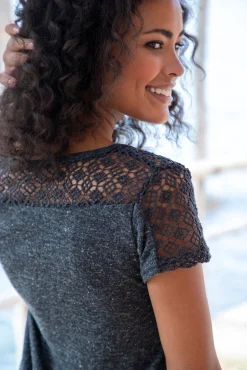 Strandmode|Vivance Kurzarmshirt anthrazit-meliert