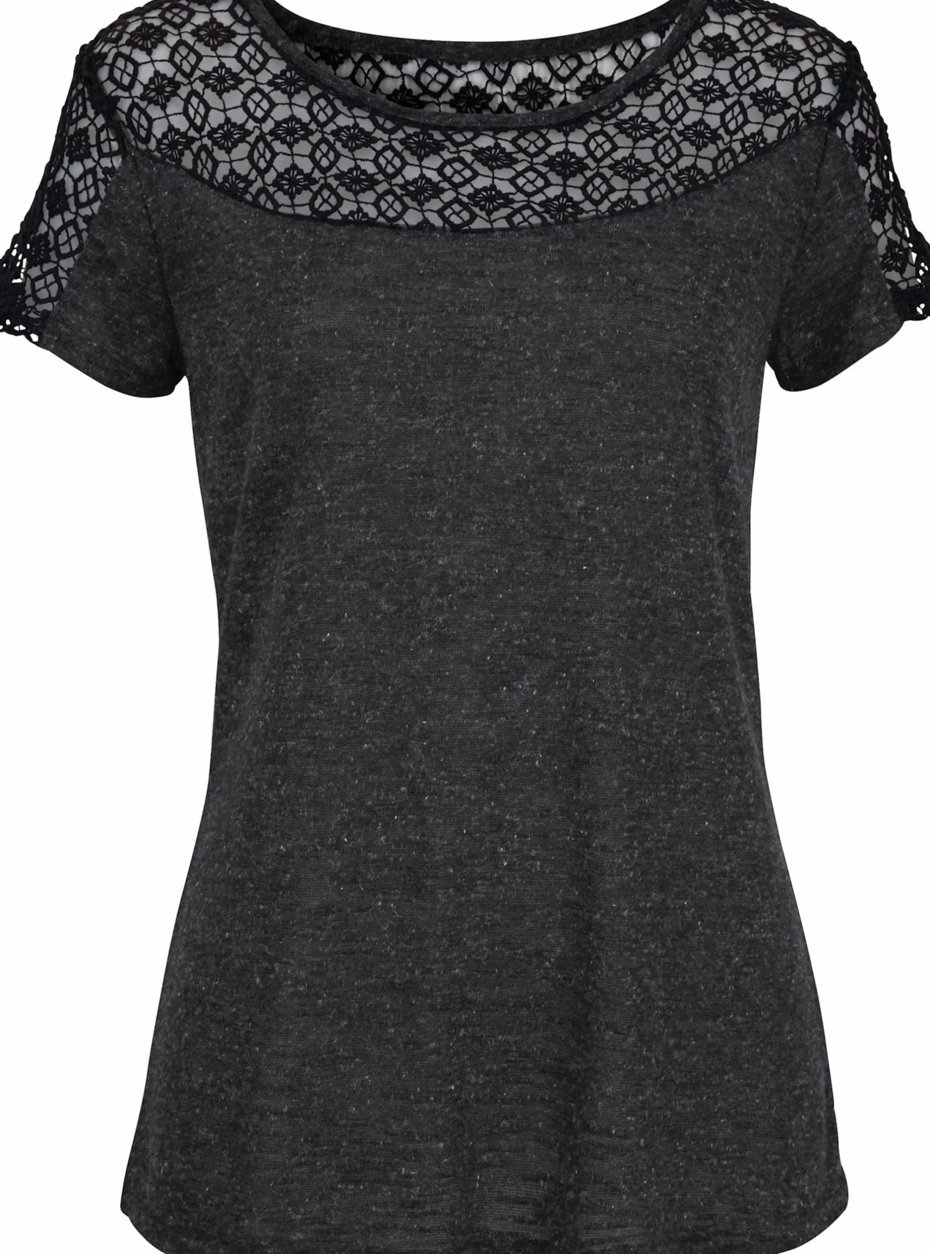 Strandmode|Vivance Kurzarmshirt anthrazit-meliert