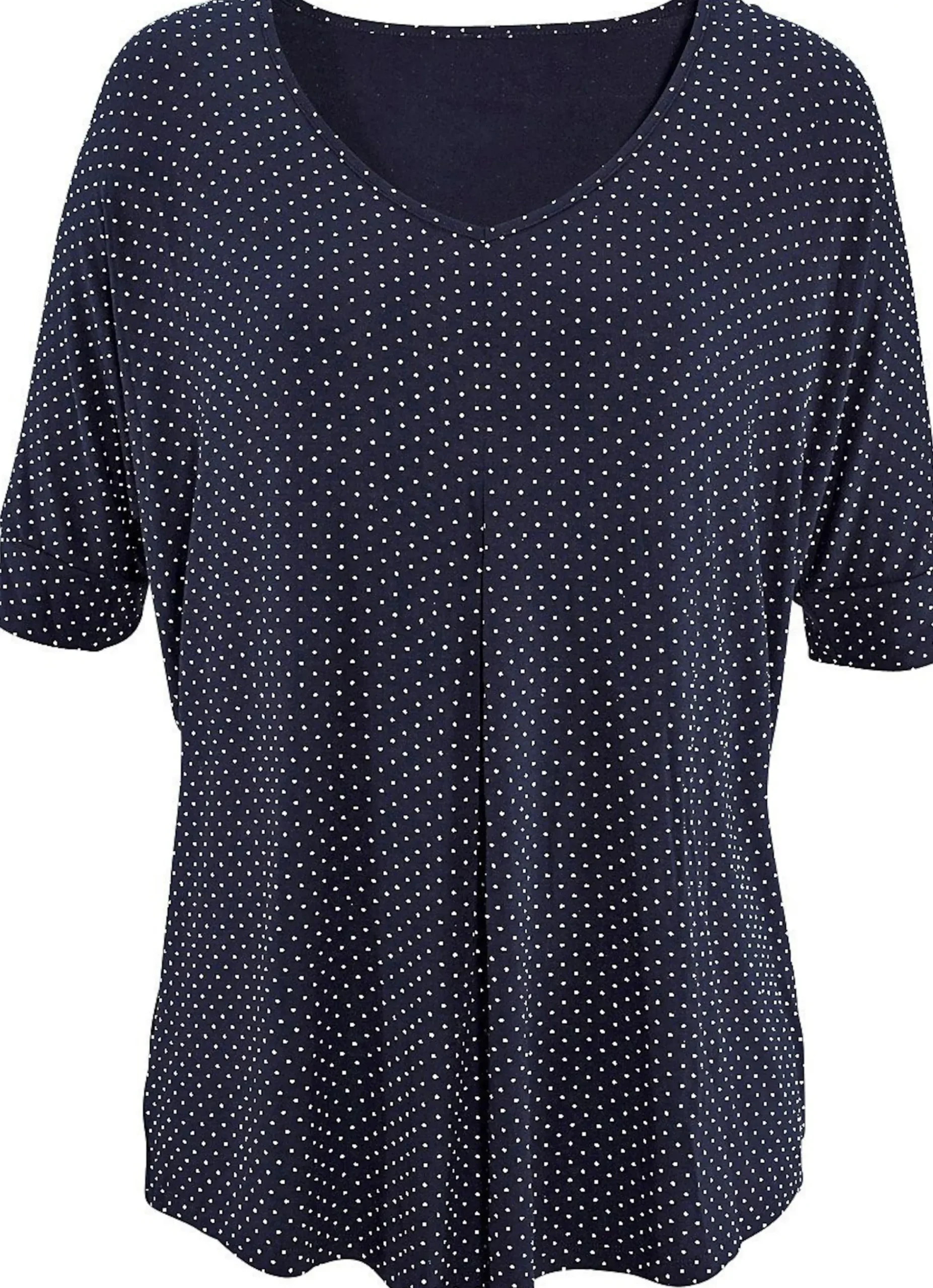 Strandmode|Shirts|LASCANA Kurzarmshirt navy-gepunktet