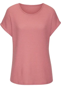 Strandmode|Vivance Kurzarmshirt beere,taupe