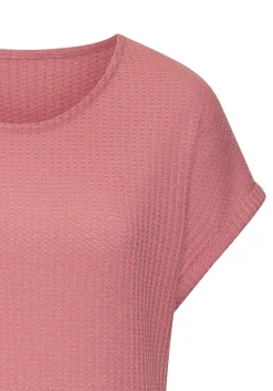 Strandmode|Vivance Kurzarmshirt beere,taupe