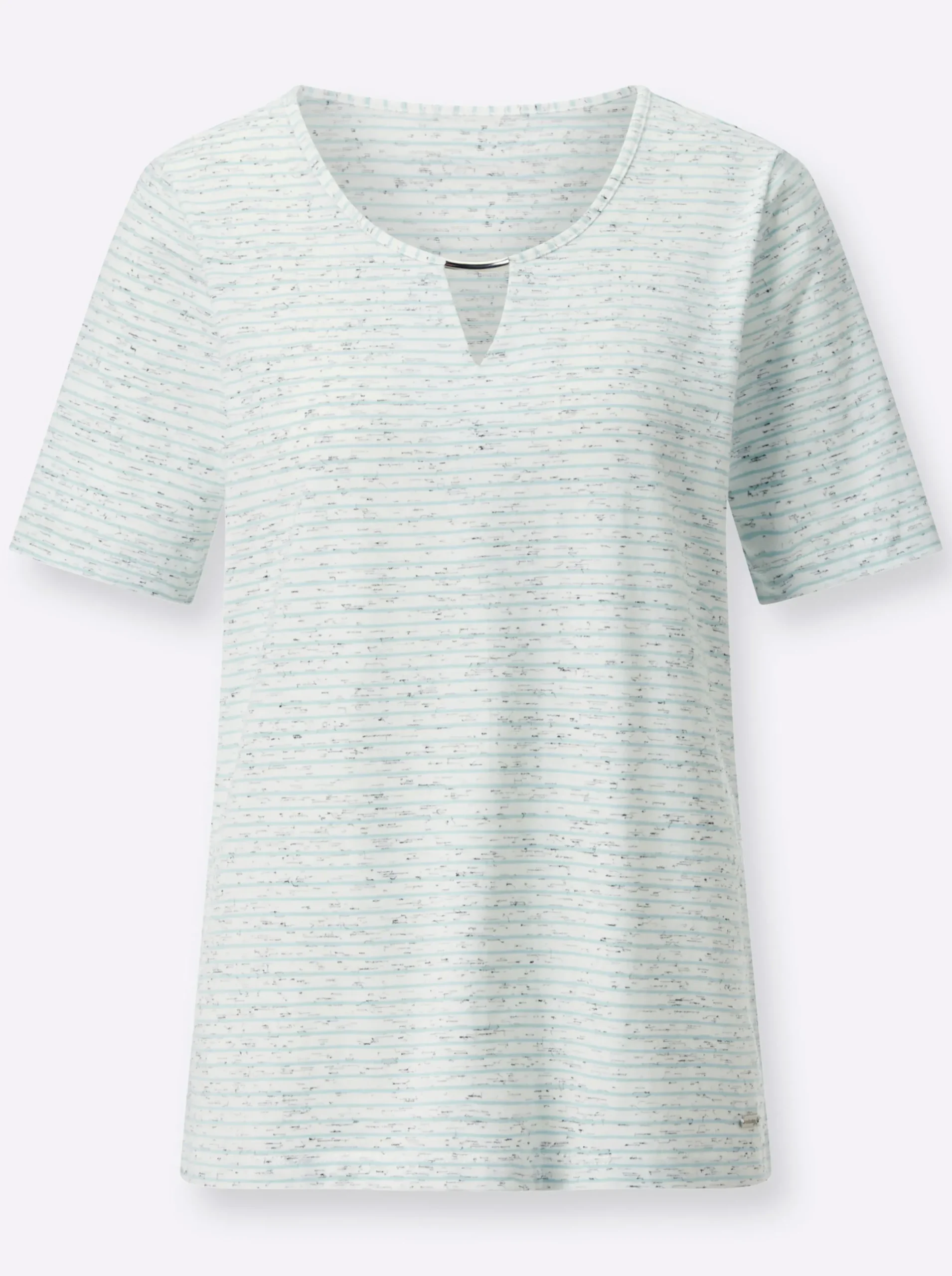 Shirts| Kurzarmshirt mint-geringelt