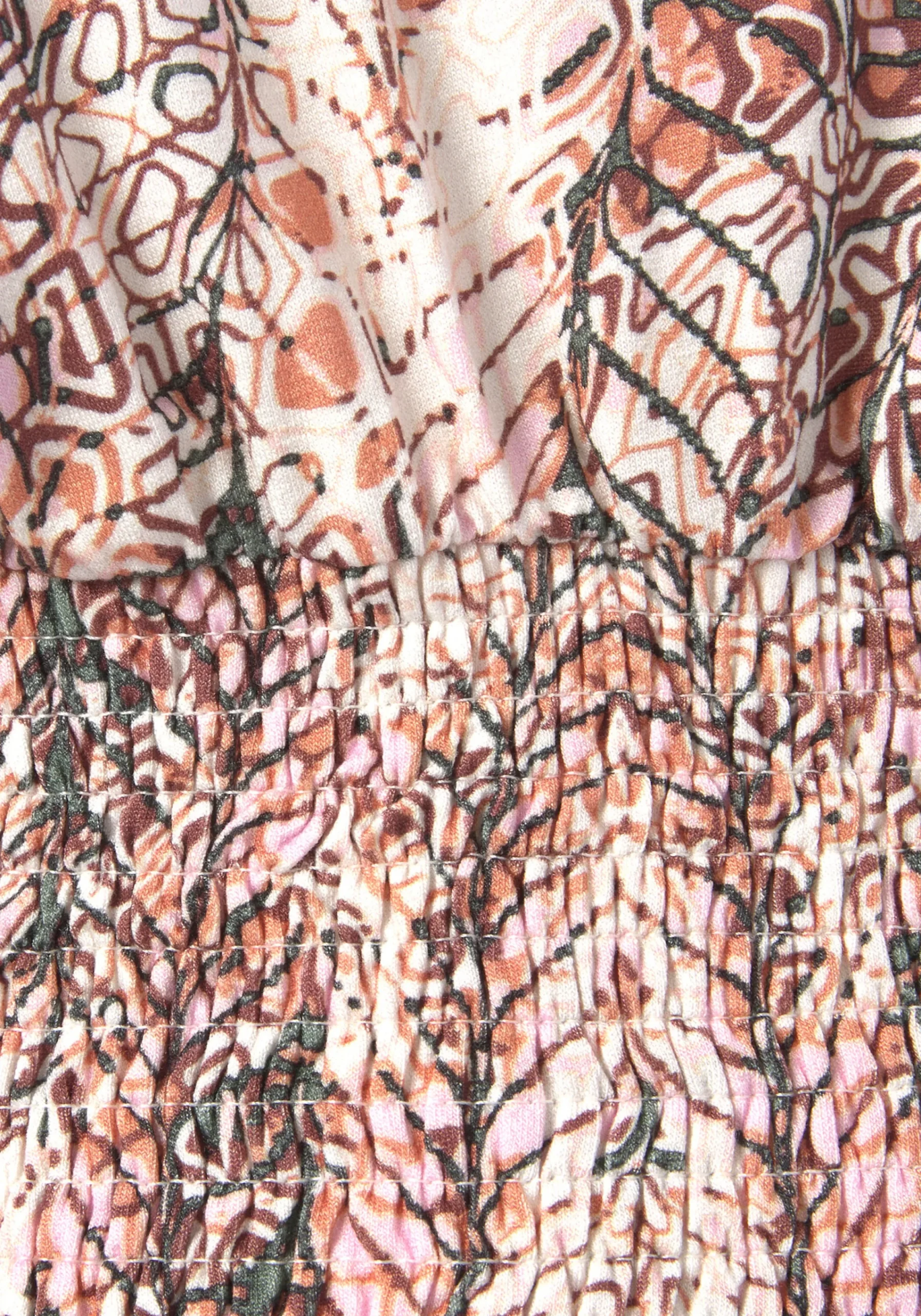 Strandmode|Buffalo Kurzarmshirt beigebedruckt