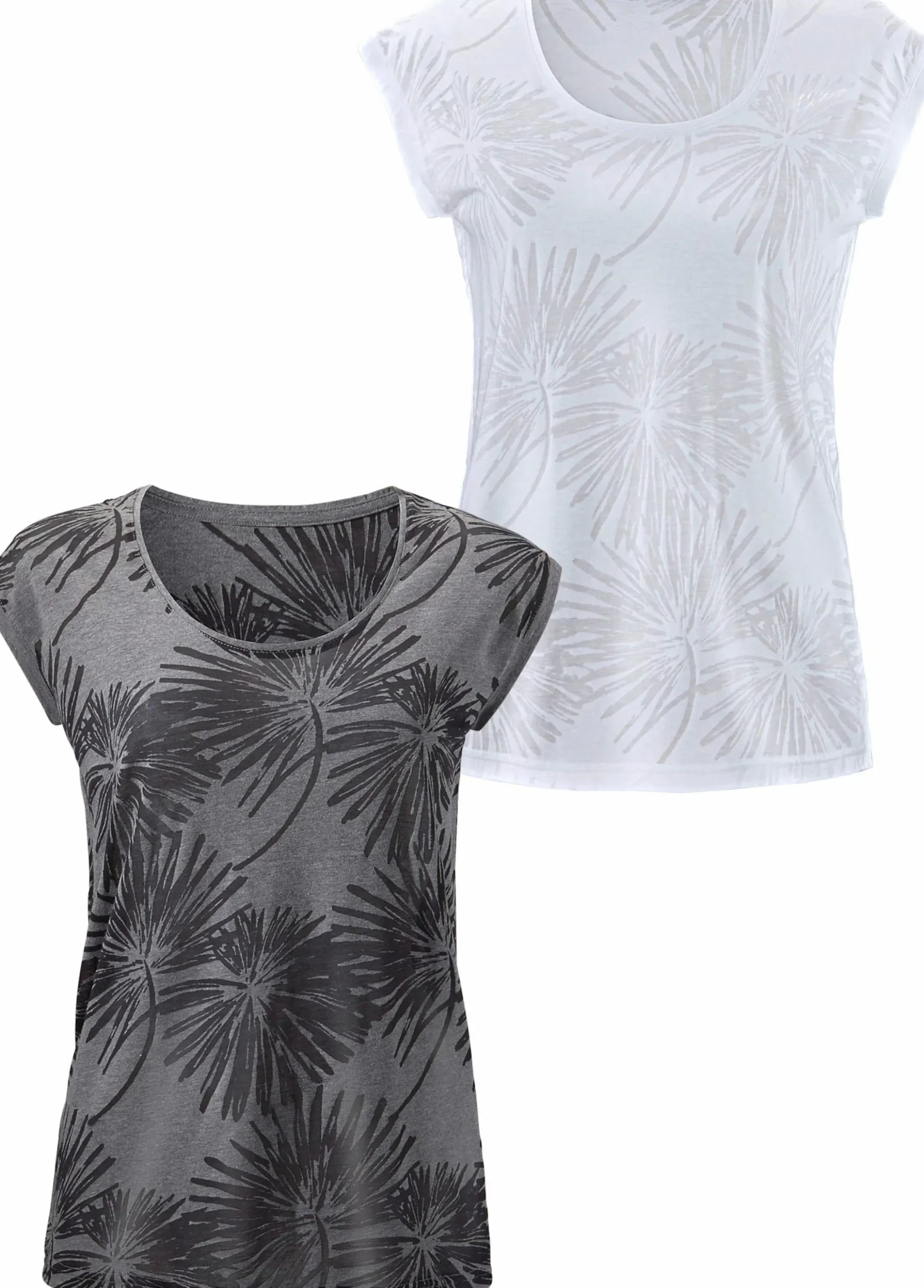 Shirts|Beachtime Kurzarmshirt grau,weiß