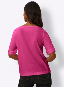 Shirts|heine Kurzarmshirt aus Strukturware fuchsia