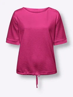 Shirts|heine Kurzarmshirt aus Strukturware fuchsia