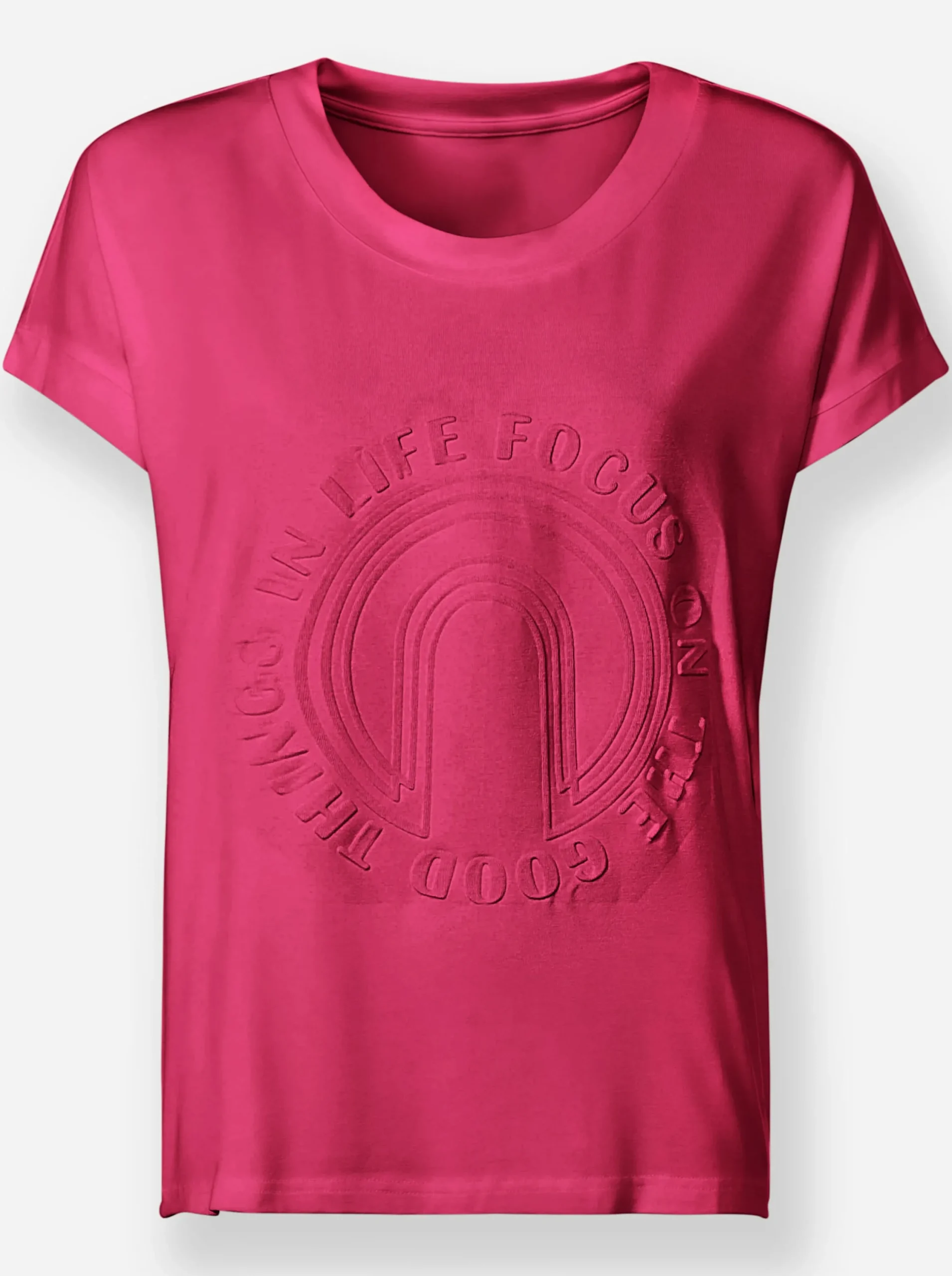 Strandmode|Shirts|heine Kurzarmshirt mit Elasthan-Anteil pink