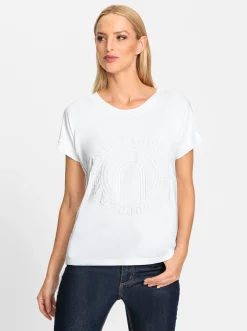 Strandmode|heine Kurzarmshirt mit Elasthan-Anteil weiß