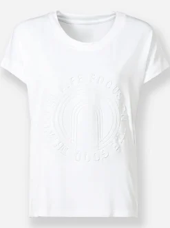 Strandmode|heine Kurzarmshirt mit Elasthan-Anteil weiß