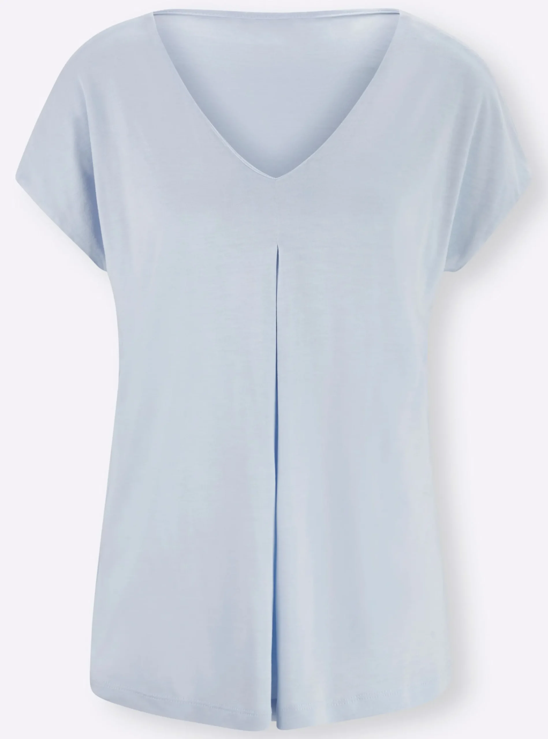 Strandmode|heine Kurzarmshirt mit Falte vorne eisblau