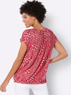 Shirts| Kurzarmshirt mit Gummibündchen erdbeere-champagner-bedruckt