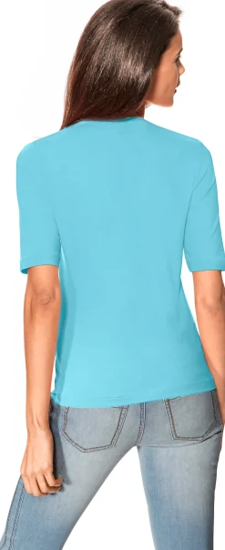 Shirts|heine Kurzarmshirt mit Halbarm türkis