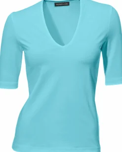Shirts|heine Kurzarmshirt mit Halbarm türkis
