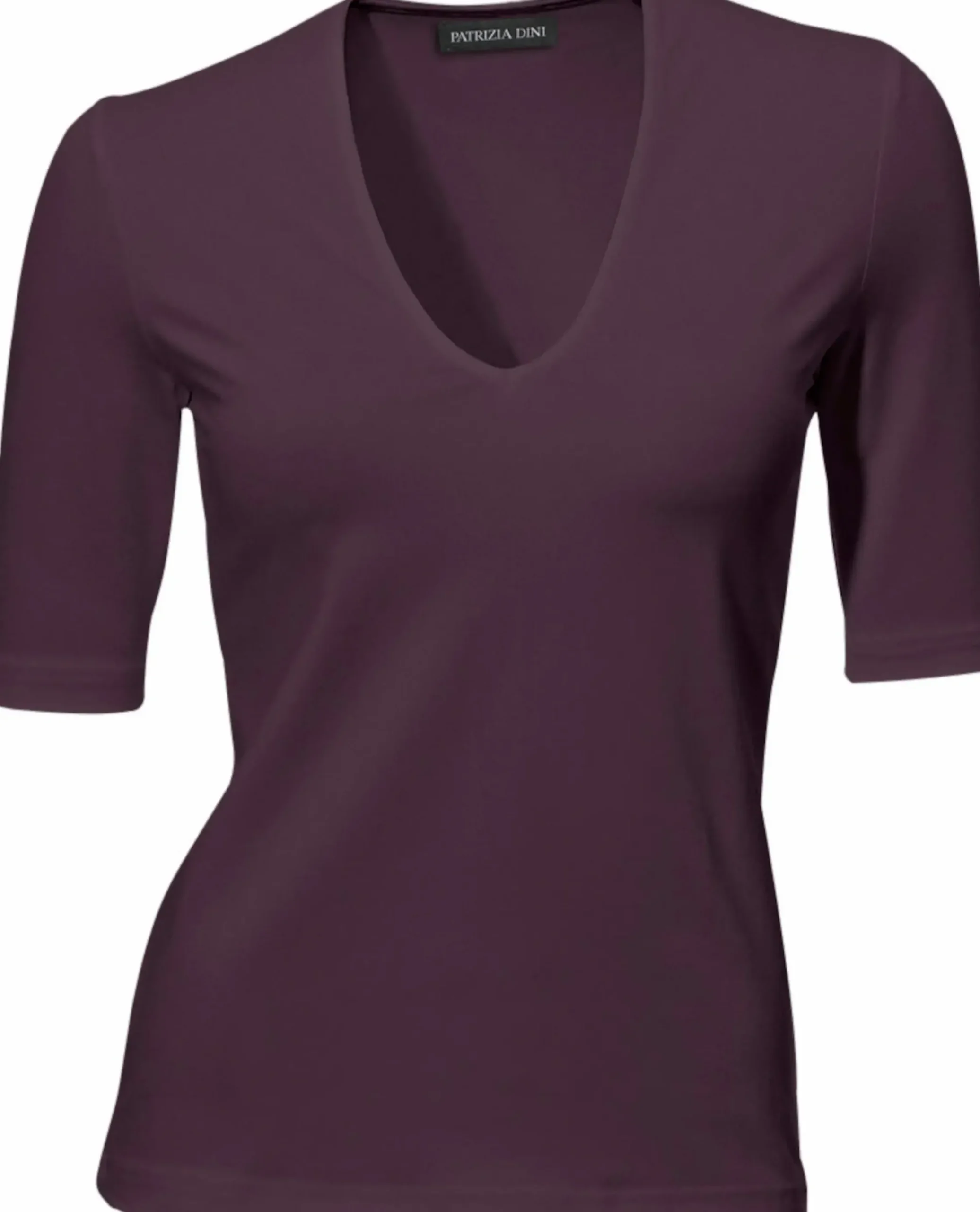 Basics|Shirts|heine Kurzarmshirt mit Halbarm pflaume