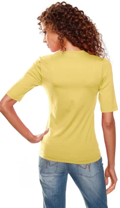 Basics|Shirts|heine Kurzarmshirt mit Halbarm gelb